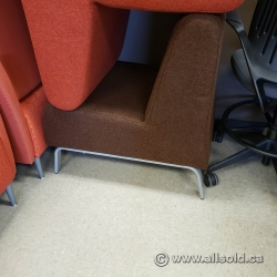 Brown Lobby Reception Chair w/ Grey Legs